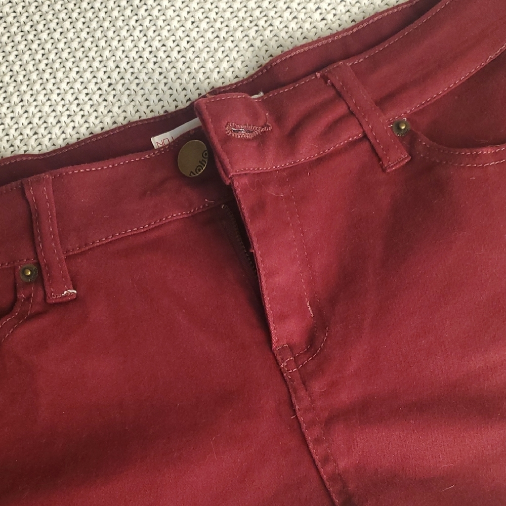 No Boundaries Red Jean Shorts High Cut Denim - Picture 2 of 6